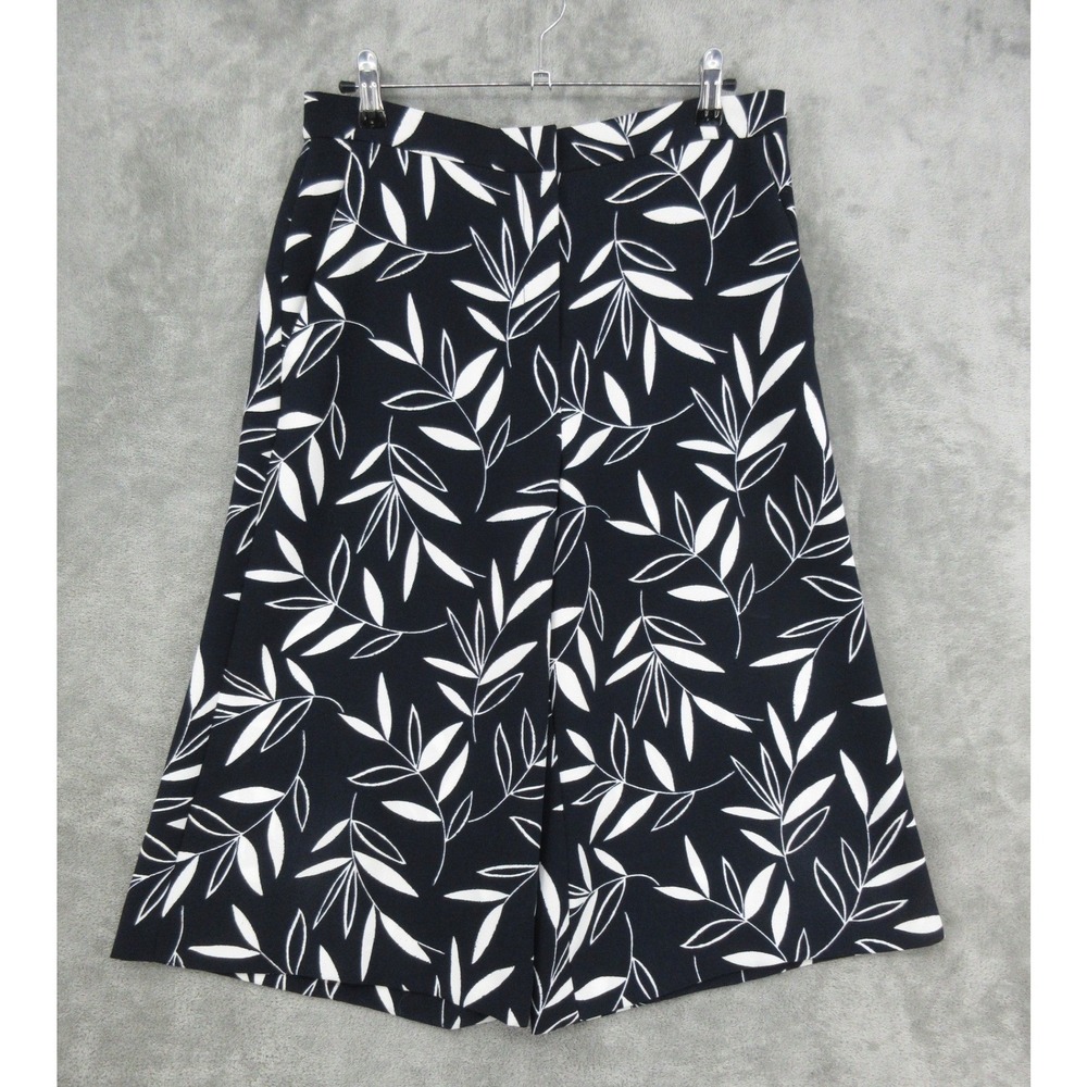 Ann Taylor Shorts Womens 4 Leaf Print Culottes Wide Leg Pockets Office‎ Career